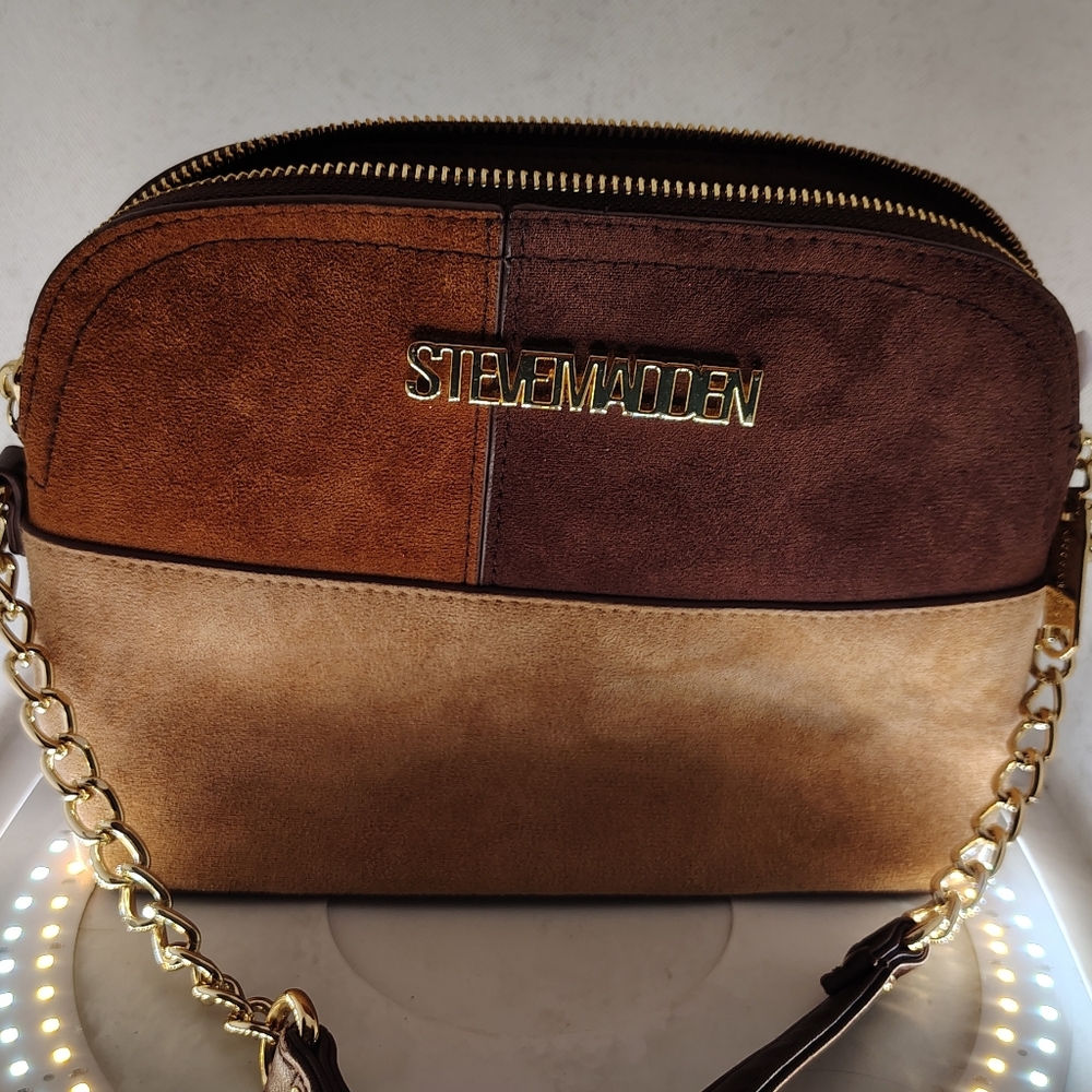 Steve Madden Two-Tone Brown Crossbody Bag